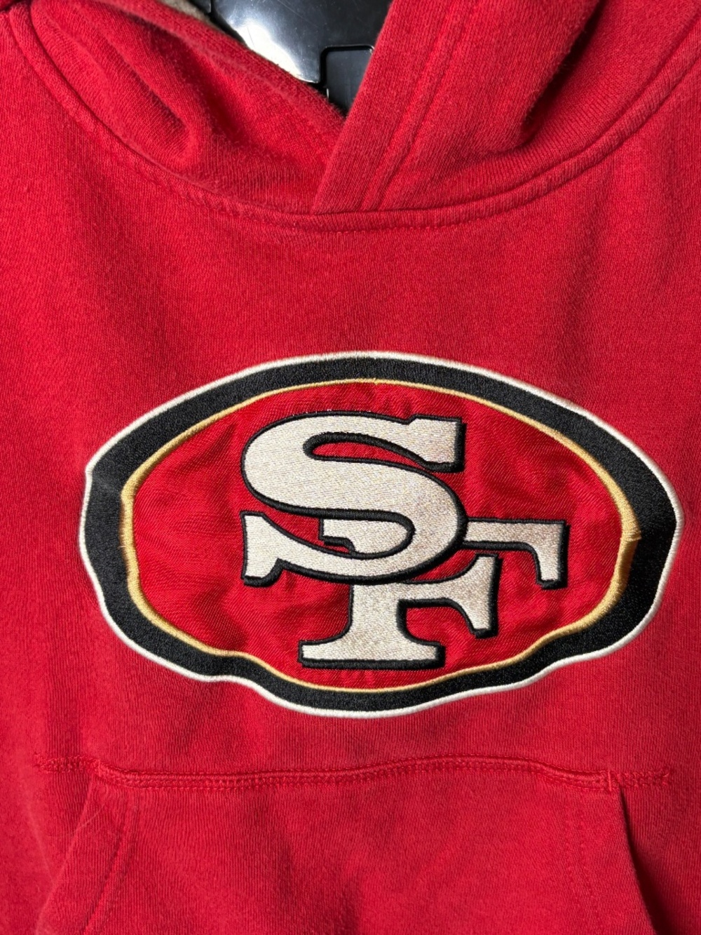 NFL Team Apparel San Francisco 49ers Youth Hoodie Red Size Small (8) Embroidered